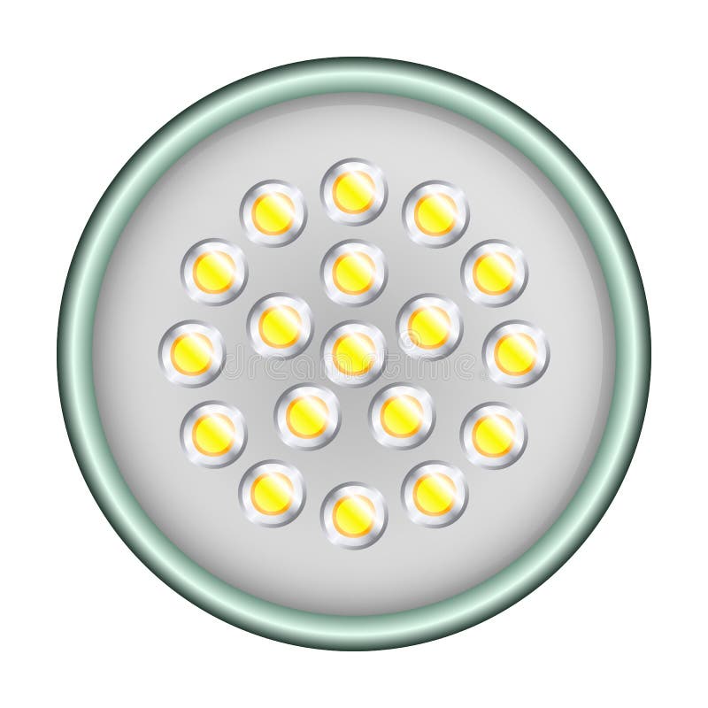 Led Light Bulb Vector Icon. Realistic Vector Icon Isolated on White