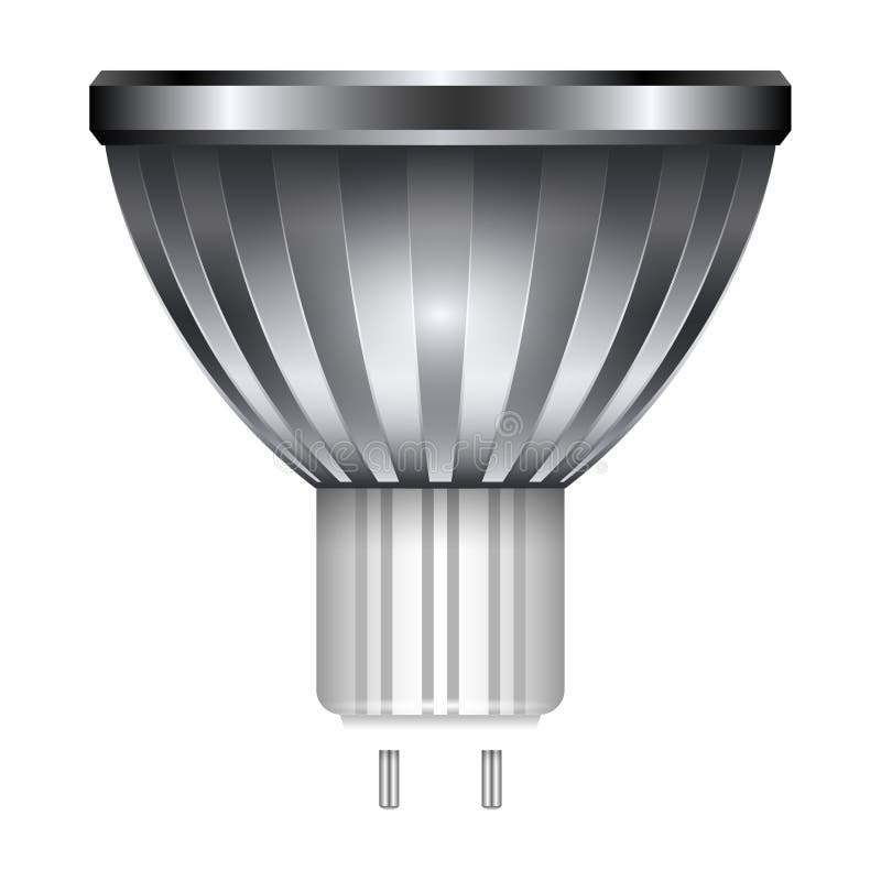 Led Light Bulb Vector Icon. Realistic Vector Icon Isolated On White