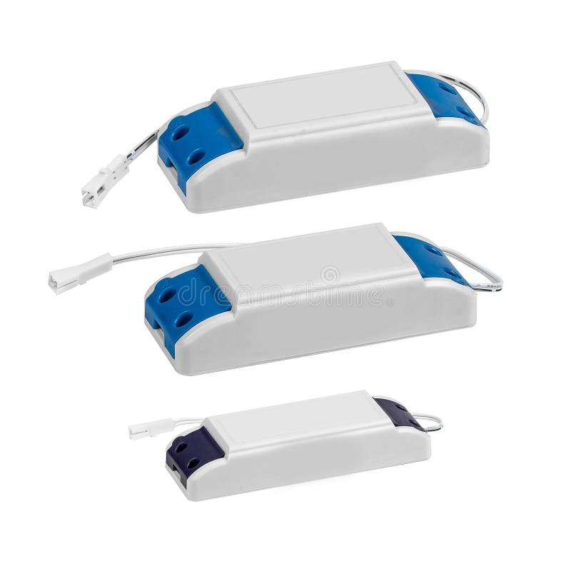 LED lightning power supply isolated on white background stock image