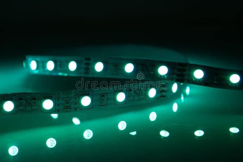 LED Lights Strip for Decoration of Interiors. LED Tape Stock Photo