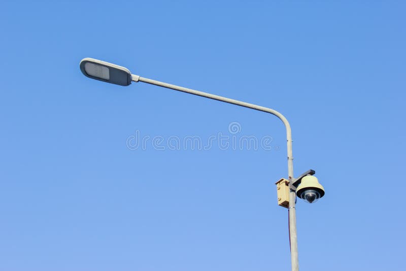 LED Street Light Bulb and CCTV Camera Stock Photo Image of camera, blue 49820488