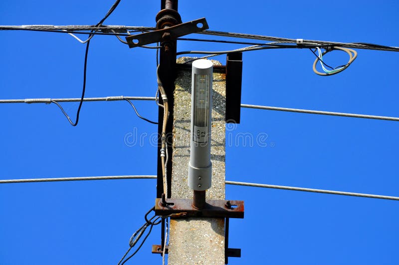 LED Street Lighting and Power Lines Stock Image Image of voltage, electricity 74834257