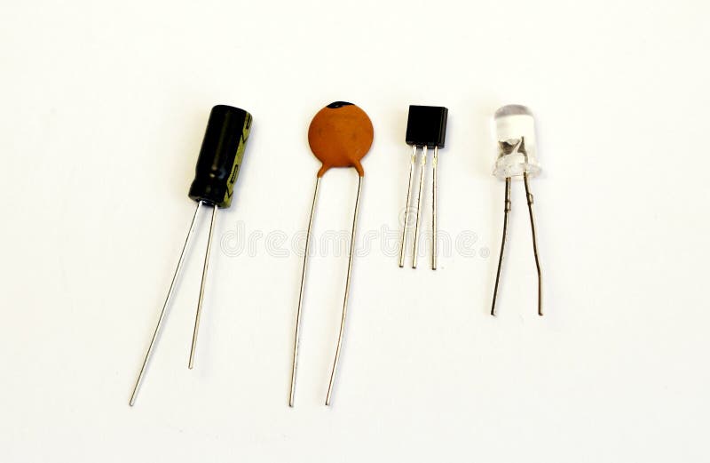 LED, Transistor, Capacitor, Radio Component Stock Photo Image of