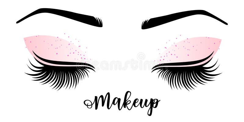 Makeup master logo. Vector illustration of lashes and brow. For beauty salon, lash extensions maker, brow master. Makeup master logo. Vector illustration of lashes and brow. For beauty salon, lash extensions maker, brow master.