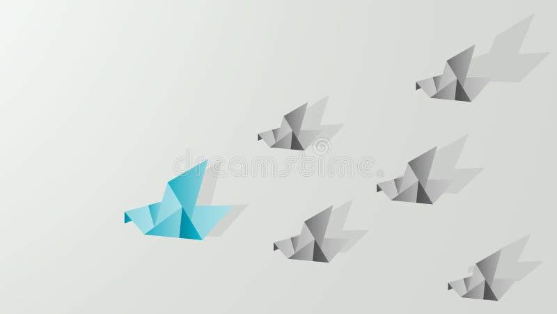 Ledarskap för origamiduvavisning vektor illustrationer Ledarskap för origamiduvavisning vektor illustrationer
