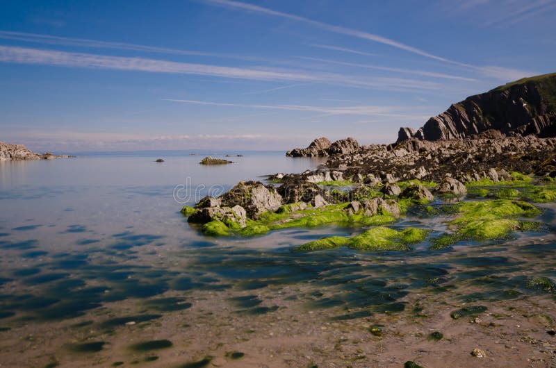 Lee Bay stock image. Image of devon, north, beach, stone 42024781