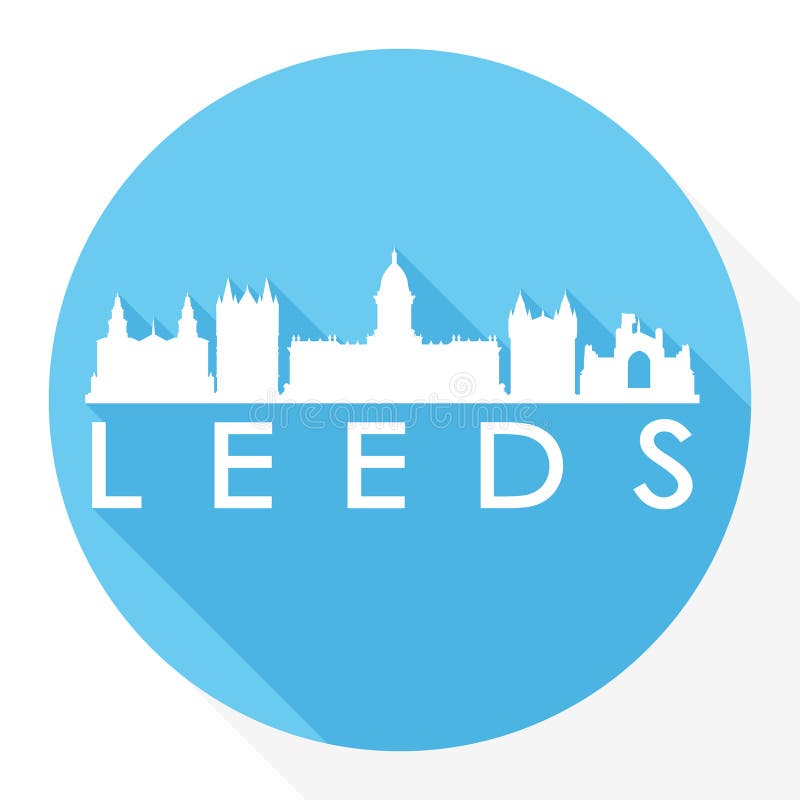 Leeds Engeland om van het de Stadssilhouet van Pictogram Vectorart flat shadow design skyline het Malplaatjeembleem royalty-vrije illustratie Leeds Engeland om van het de Stadssilhouet van Pictogram Vectorart flat shadow design skyline het Malplaatjeembleem royalty-vrije illustratie