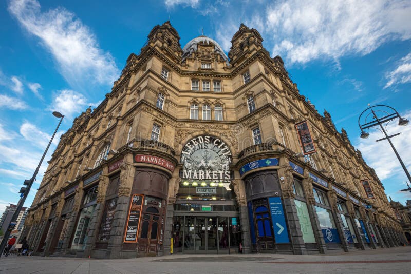 LEEDS, UK - CZERWIEC 2, 2019: Kirkgate rynek, Leeds, Zjednoczone Królestwo obrazy royalty free