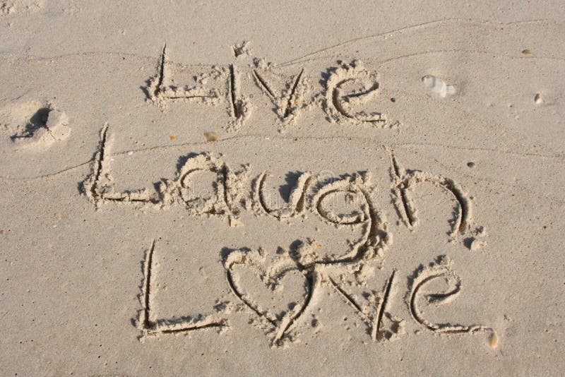 Leef, lach, liefheb stock afbeelding