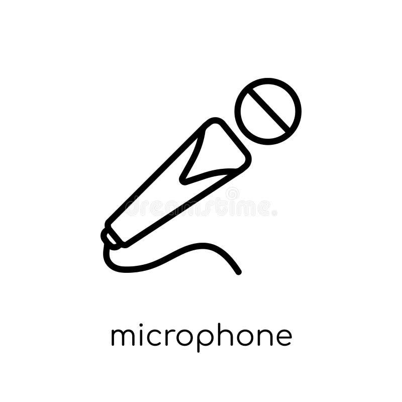 Leef muziekteken In moderne vlakke lineaire vectormicrofoonico vector illustratie Leef muziekteken In moderne vlakke lineaire vectormicrofoonico vector illustratie