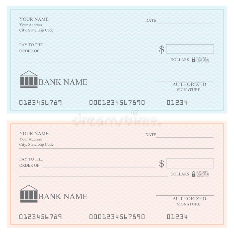 Blanco bankcheques of chequeboekje royalty-vrije illustratie