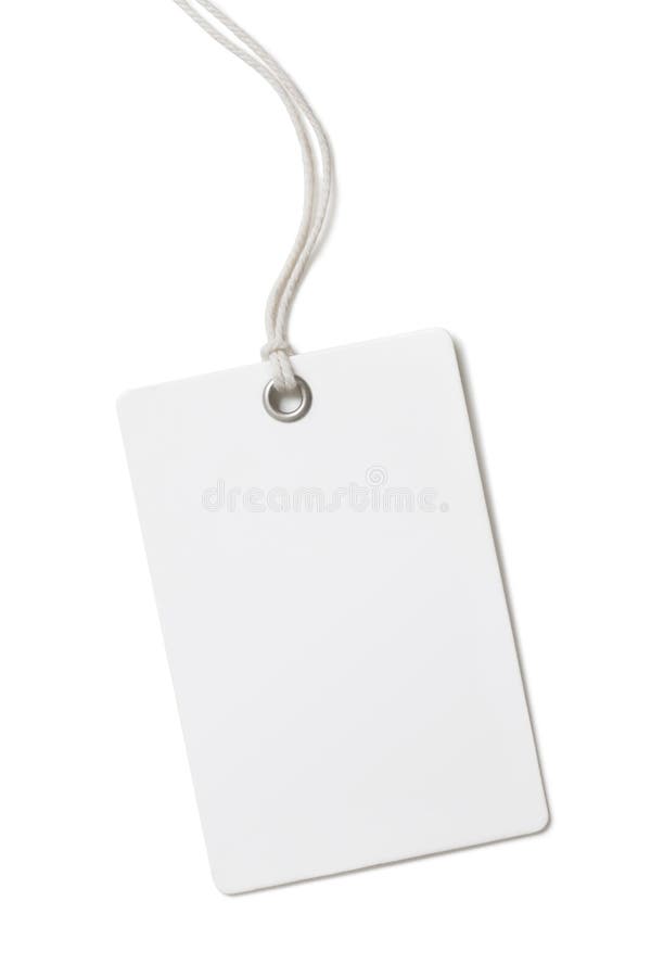Leeg document prijskaartje of etiket dat op wit wordt geïsoleerd