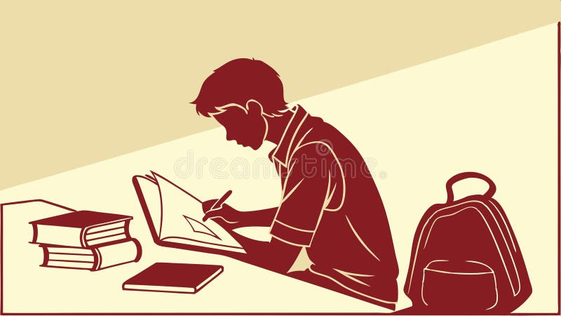 Leer libros bajo el diseño de un vector de estudio pacífico de árboles. IA generativa libre illustration