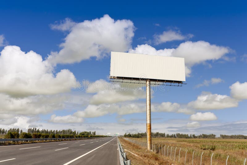 Blank billboard by the highway. Blank billboard by the highway