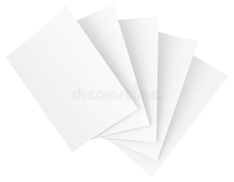 Leere Blätter Papier lokalisiert auf weißem Hintergrund vektor abbildung Leere Blätter Papier lokalisiert auf weißem Hintergrund vektor abbildung