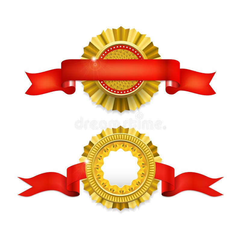 Leere goldene Auszeichnung mit Band lizenzfreie abbildung