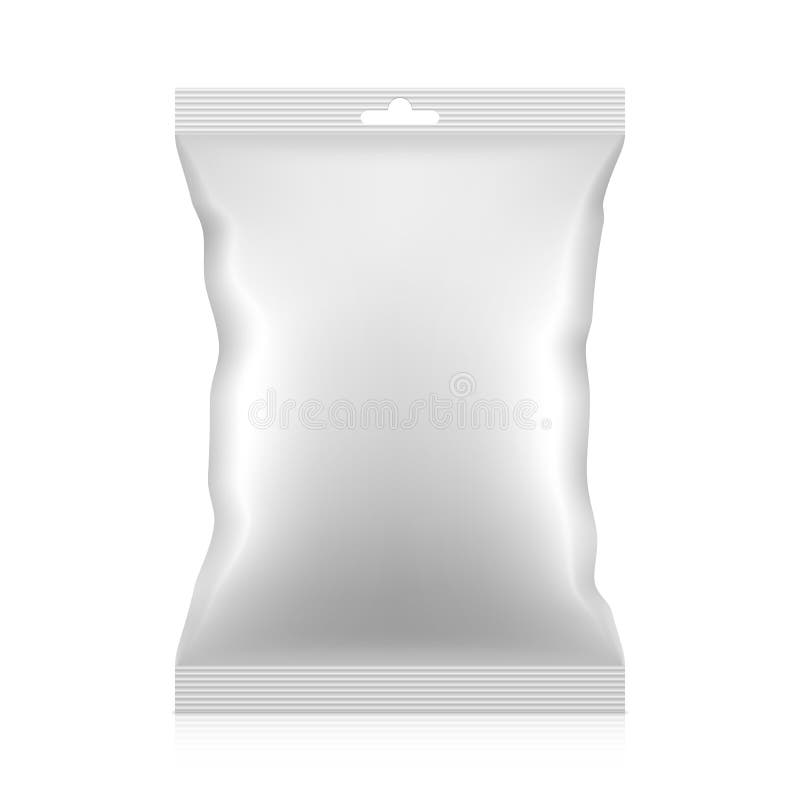Leere Snacklebensmittel-Folienverpackungstasche mit Fallvorsprung Vektor vektor abbildung Leere Snacklebensmittel-Folienverpackungstasche mit Fallvorsprung Vektor vektor abbildung