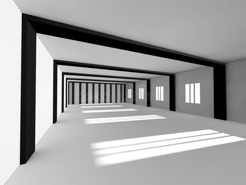Leere weiße Wiedergabe des offenen Raumes 3D lizenzfreie abbildung Leere weiße Wiedergabe des offenen Raumes 3D lizenzfreie abbildung
