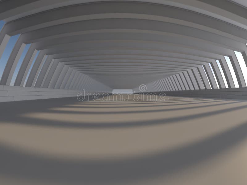 Leere weiße Wiedergabe des offenen Raumes 3D stock abbildung Leere weiße Wiedergabe des offenen Raumes 3D stock abbildung