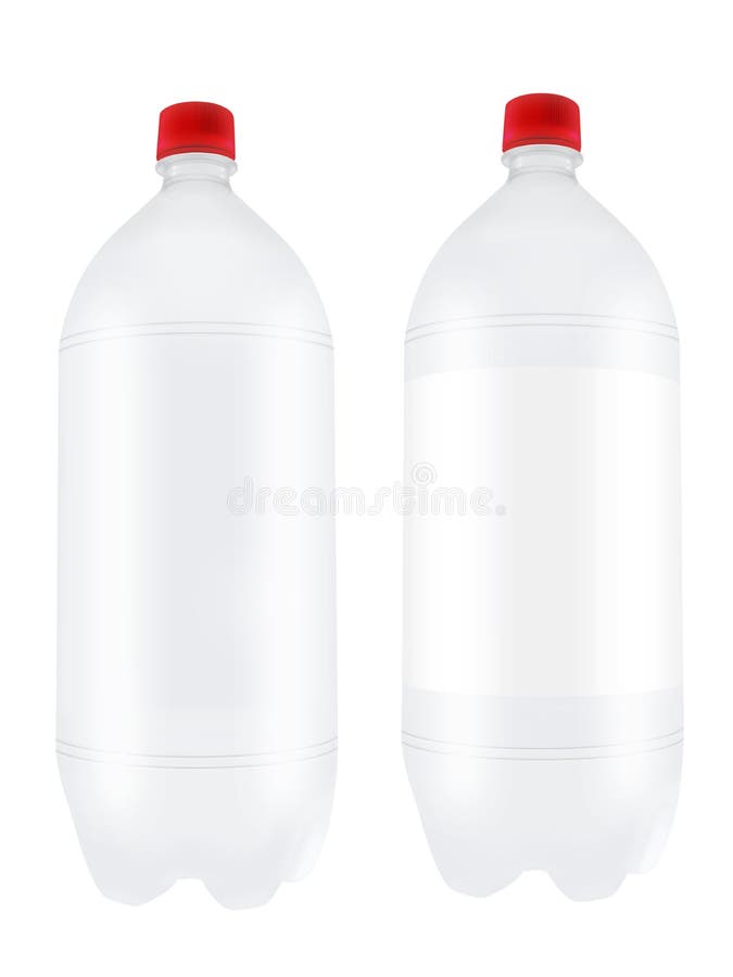 Leeren Sie zwei Literplastikflaschen vektor abbildung Leeren Sie zwei Literplastikflaschen vektor abbildung