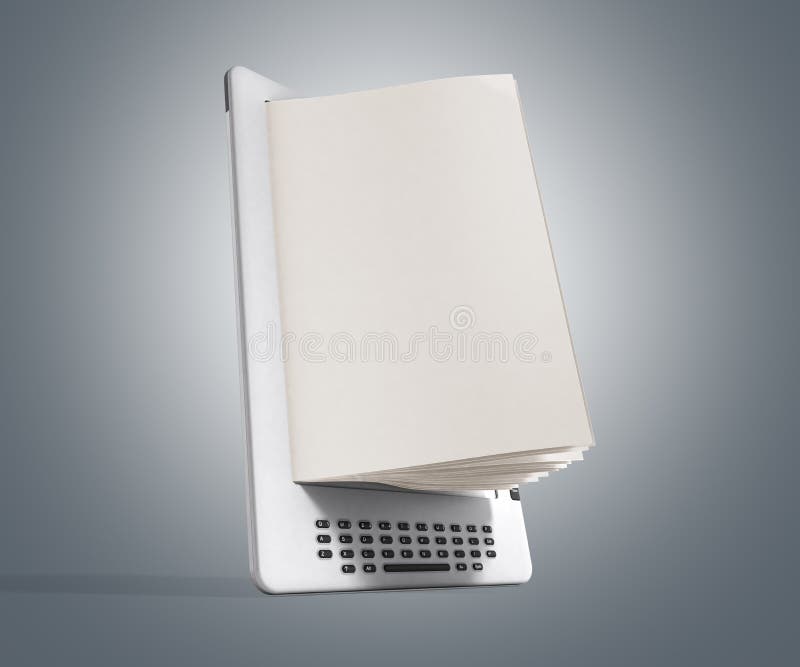 Leerer EBook-Leser 3d übertragen Bild auf grauer Steigung lizenzfreie abbildung Leerer EBook-Leser 3d übertragen Bild auf grauer Steigung lizenzfreie abbildung