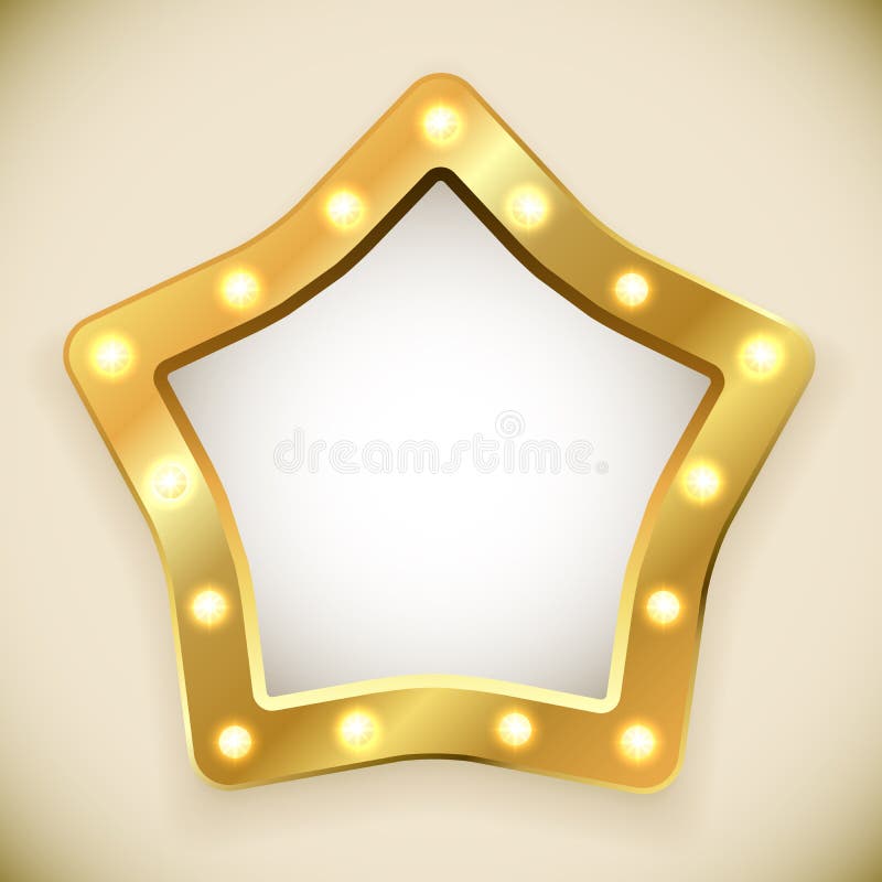 Leerer goldener Sternrahmen stock abbildung