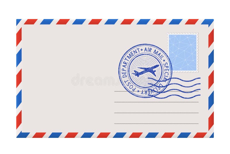 Leerer Umschlag mit Stempel und Postpoststempel stock abbildung Leerer Umschlag mit Stempel und Postpoststempel stock abbildung