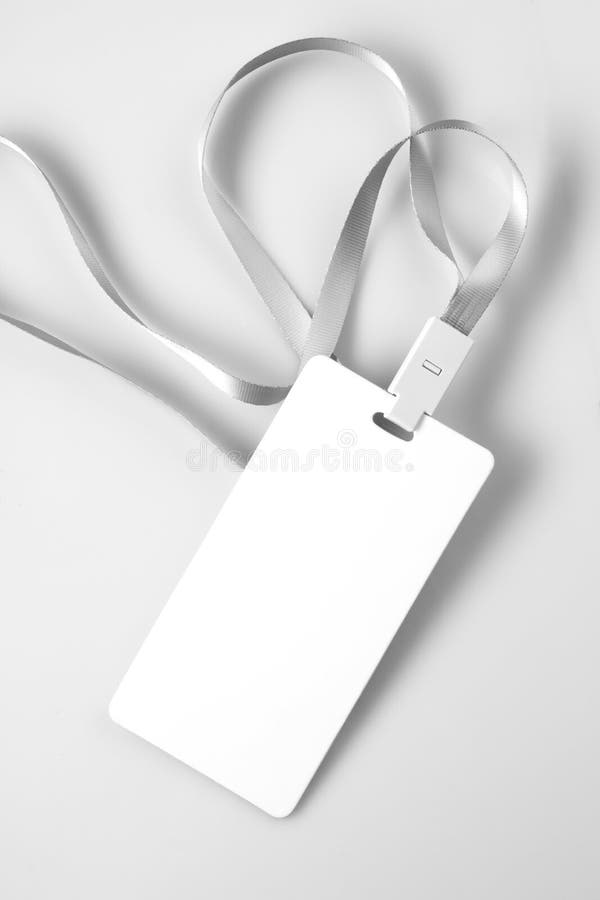 Leerer weißer Lanyard Tag Badge Mockup lizenzfreie stockfotografie Leerer weißer Lanyard Tag Badge Mockup lizenzfreie stockfotografie