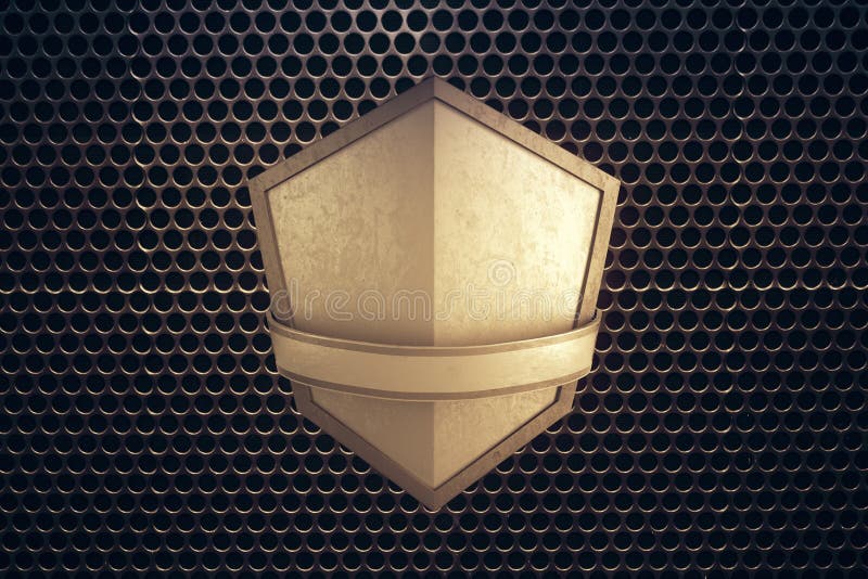 Leerer goldener Schild stock abbildung