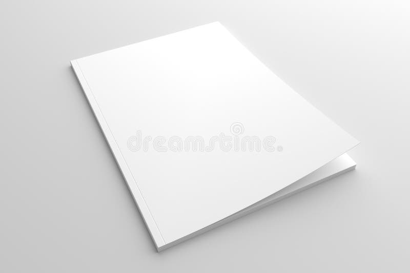 Leeres weißes Illustrationsmodell der Abdeckungszeitschrift 3D vektor abbildung Leeres weißes Illustrationsmodell der Abdeckungszeitschrift 3D vektor abbildung