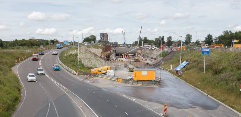 LEEUWARDEN holandie, 11 2017 juli; Contruction a zdjęcie stock LEEUWARDEN holandie, 11 2017 juli; Contruction a zdjęcie stock