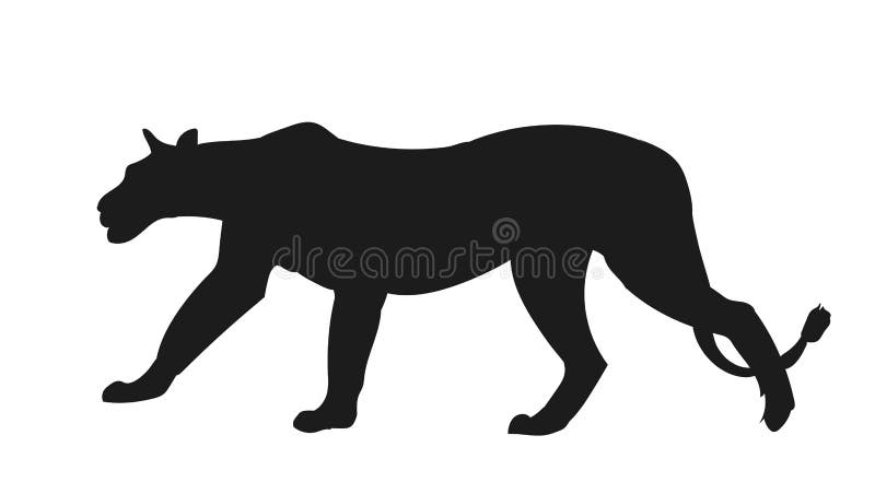Leeuwinsilhouet, vector, stock illustratie Leeuwinsilhouet, vector, stock illustratie