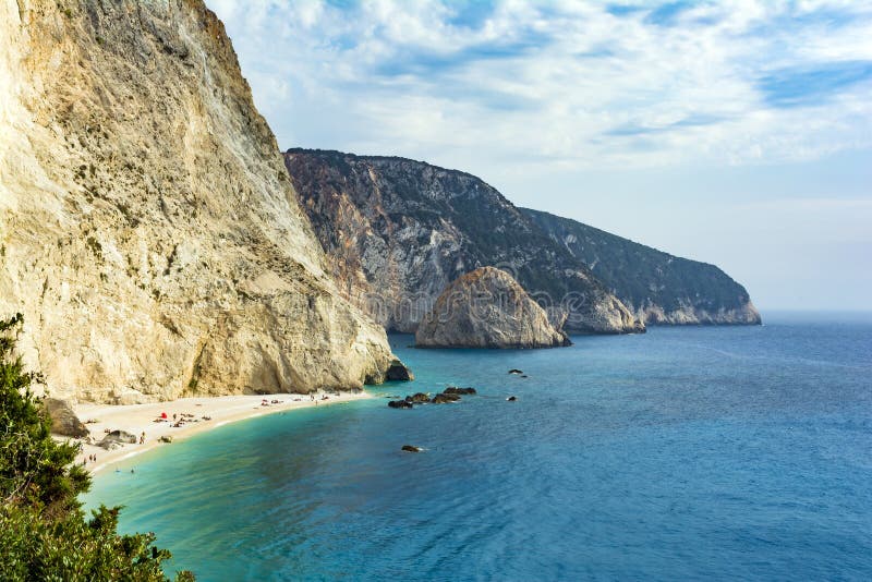 Porto Katsiki Beach in Lefkada, Greece Stock Photo - Image of resort ...