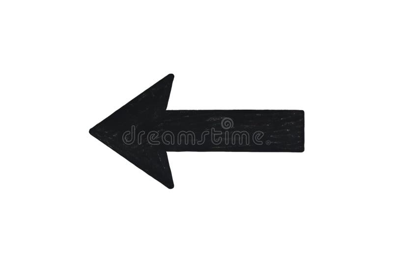Arrow pointing left, direction symbol, navigation sign, orientation guide, isolated stock illustration