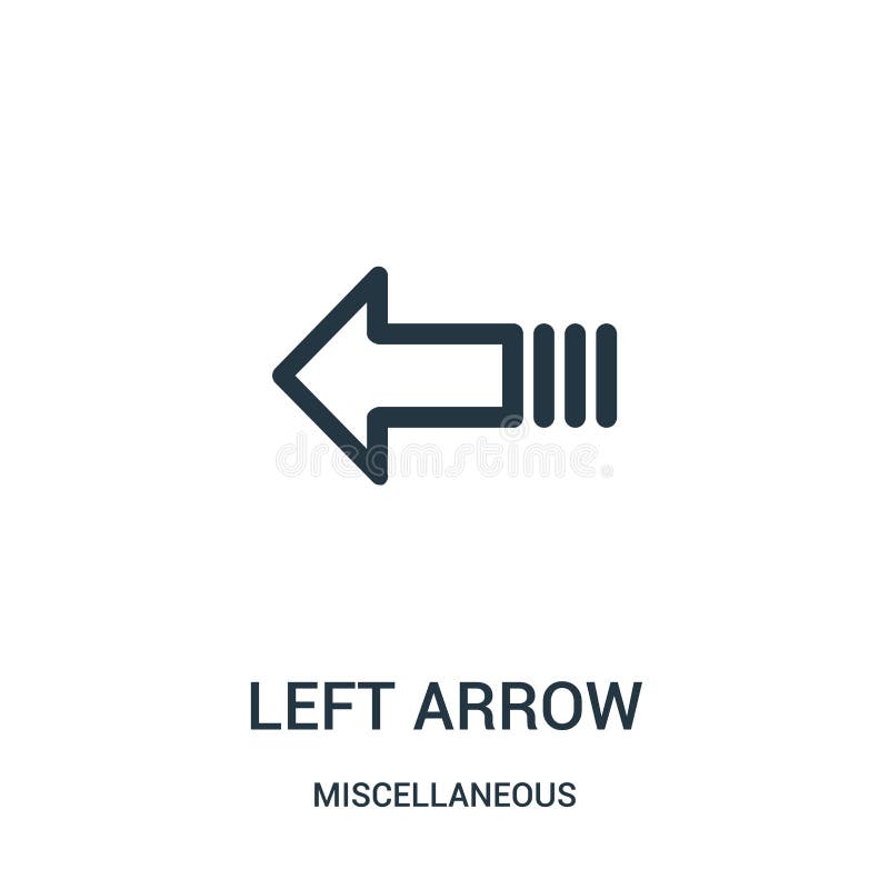 left arrow icon vector from miscellaneous collection. Thin line left arrow outline icon vector illustration. Linear symbol for use stock illustration left arrow icon vector from miscellaneous collection. Thin line left arrow outline icon vector illustration. Linear symbol for use stock illustration