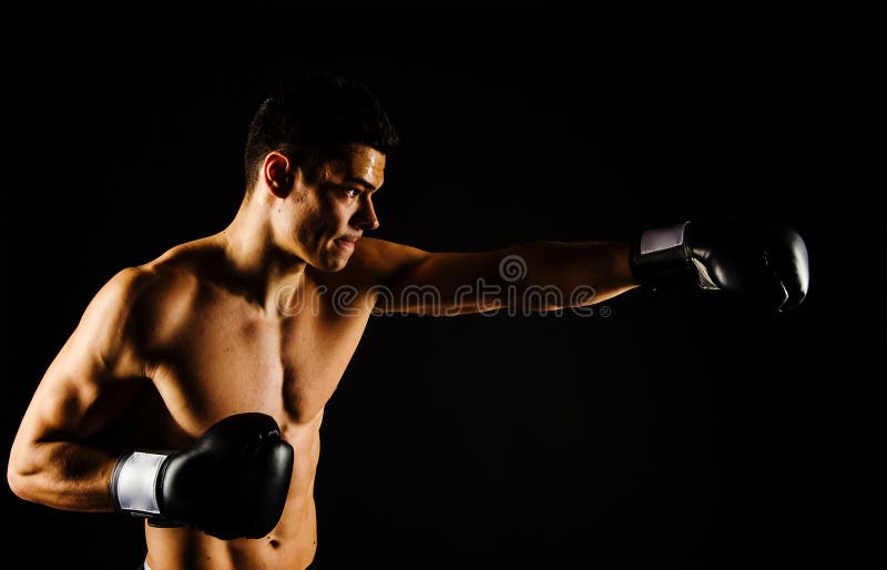 Left hand jab stock images