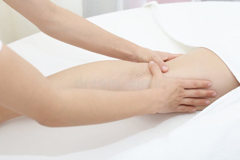 Leg massage in spa salon