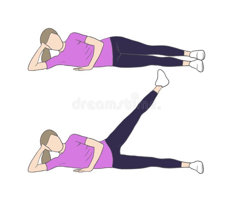 Lying leg lifting with resistance band exercise Vector Image