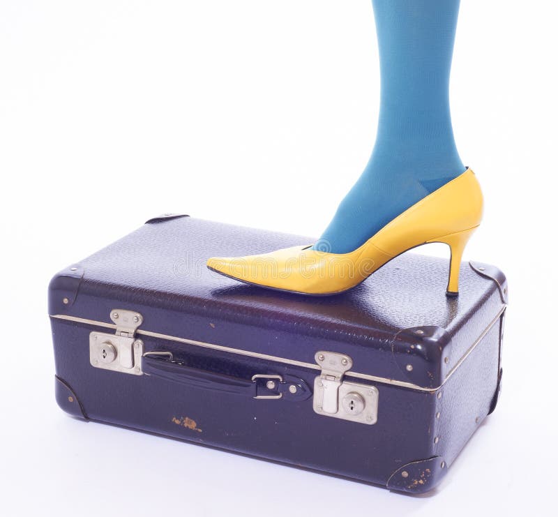 Leg and Shoe on Old Suitcase Stock Image Image of shoe, closed 20116949