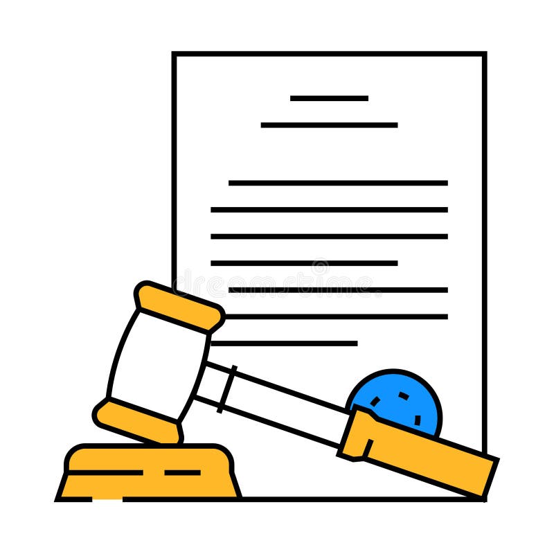Legal documentation business process icon color illustration vector illustration