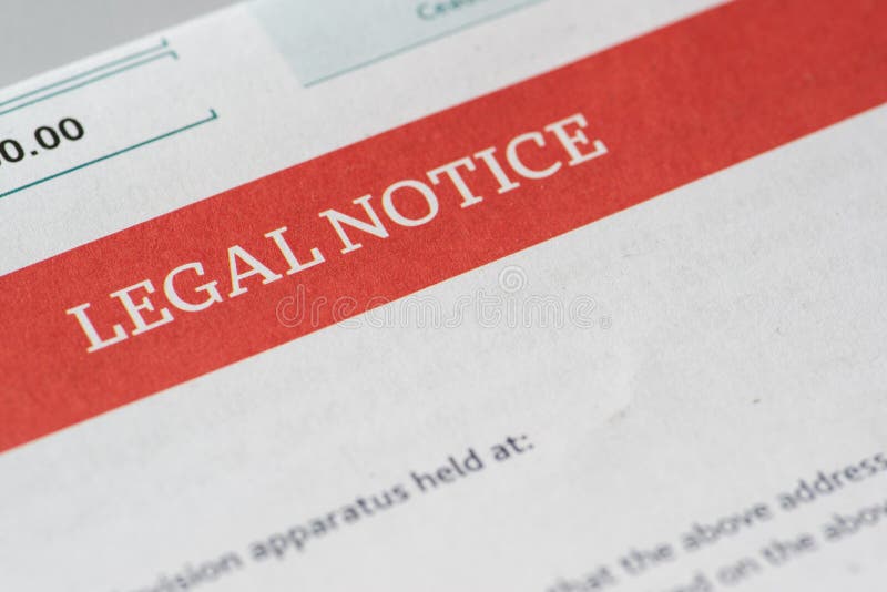 Legal notice stock image Legal notice stock image