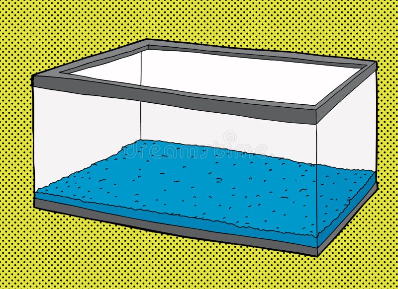Lege Aquariumtank met Blauw Grint stock illustratie Lege Aquariumtank met Blauw Grint stock illustratie