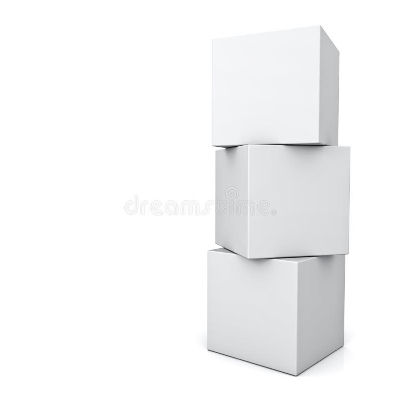 Lege 3d conceptendozen status geïsoleerd op witte achtergrond vector illustratie Lege 3d conceptendozen status geïsoleerd op witte achtergrond vector illustratie