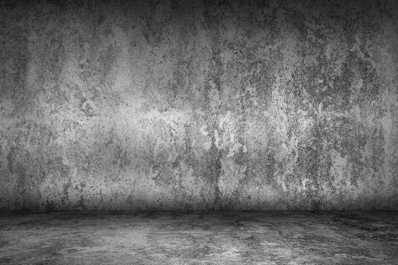 Lege grungeruimte met concrete muur en cement binnenlandse vloer, stock illustratie Lege grungeruimte met concrete muur en cement binnenlandse vloer, stock illustratie