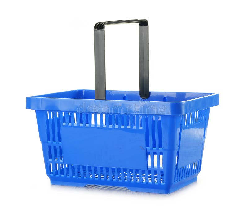 Lege het winkelen mand die op wit wordt geïsoleerde stock foto Lege het winkelen mand die op wit wordt geïsoleerde stock foto