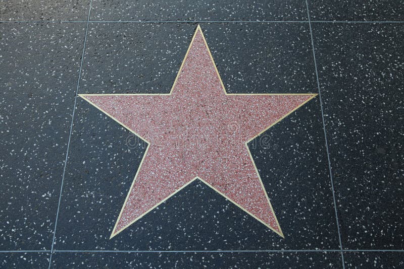 Lege Roze Terrazzo en Messingsster langs de Hollywood-Gang van Bekendheid royalty-vrije stock afbeeldingen Lege Roze Terrazzo en Messingsster langs de Hollywood-Gang van Bekendheid royalty-vrije stock afbeeldingen