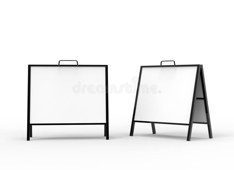 Lege witte a-kader metaal openlucht het modelreeks van de reclametribune, het geïsoleerde, 3d teruggeven Duidelijke straatsignage stock illustratie Lege witte a-kader metaal openlucht het modelreeks van de reclametribune, het geïsoleerde, 3d teruggeven Duidelijke straatsignage stock illustratie