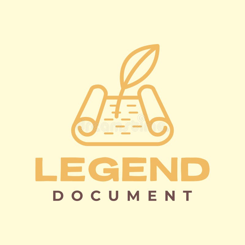 Legend document line hipster simple logo design vector. Memorandum understanding vectors