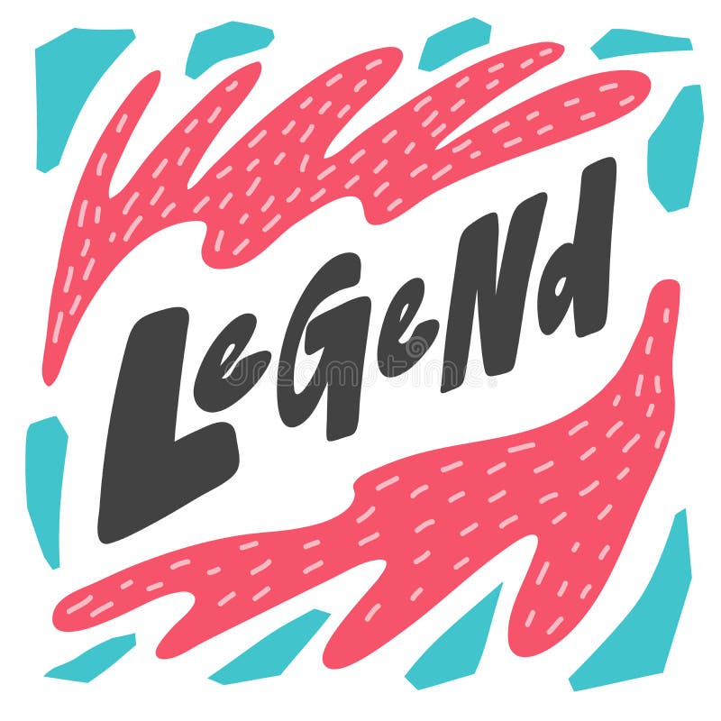 Legend Hand Drawn Lettering Logo For Social Media Content Stock Vector