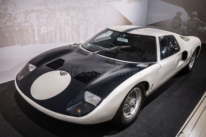 Legendary and spectacular Ford GT40 GT101R from 1964 displayed in a museum royalty free stock images